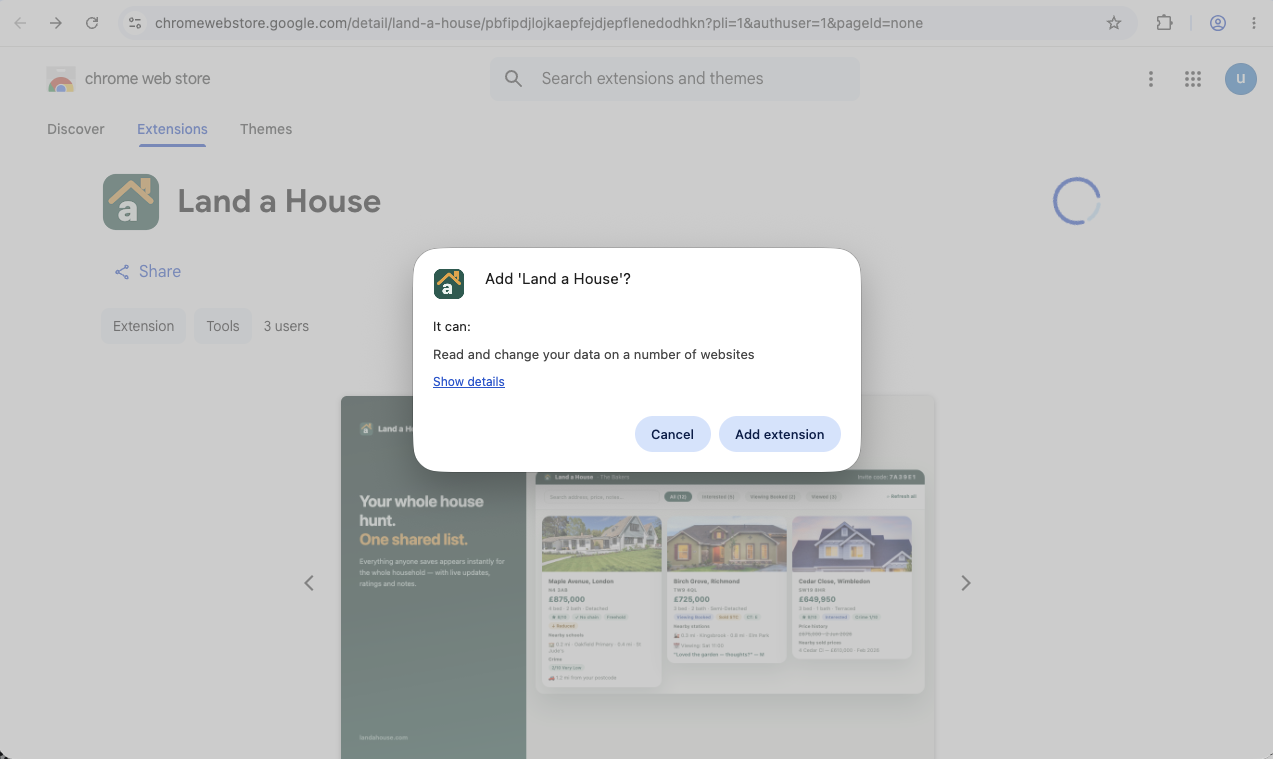 Chrome's Add extension confirmation dialog